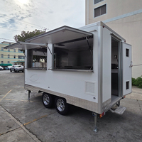 Remorque alimentaire mobile sur roues, conteneur personnalisé pour café, pizza, barbecue, camions de cuisine commerciaux, remorque de cuisine mobile
