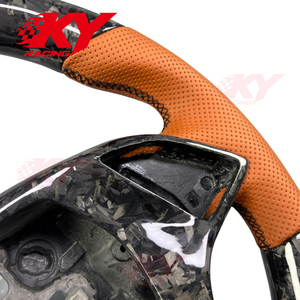 Volante de carreras personalizado de cuero y fibra de carbono forjada para Chevrolet Corvette C7 R ZR1 Z06 Z51 Stingray Camaro SS 2014-2019 - Product Image 3