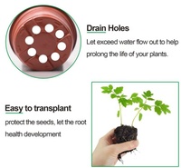 Pots de pépinière pour plantes souples de 4 pouces, 10 étiquettes, couvercles transparents, petit plateau de démarrage, trous de vidange, 30 ensembles