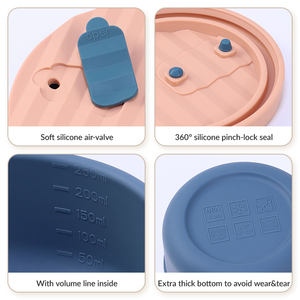 Recipientes de Silicona para Almacenamiento de Alimentos, Aptos para Microondas y Horno, Duraderos, Herméticos, Lonchera Bento, Tazón de Silicona Platino de Grado Alimenticio - Product Image 3