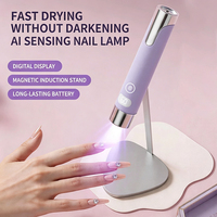 Lámpara de Uñas LED UV Portátil con Sensor IA, Estilo Pluma, Fuente de Luz Dual 365+405nm, Secado Rápido, Luz de Curado Instantáneo con Soporte Magnético
