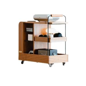 Chariot à collations Oowoo en bois, étagère de rangement mobile avec roulettes pour salon, chambre, table d'appoint, organisation - Product Image 5
