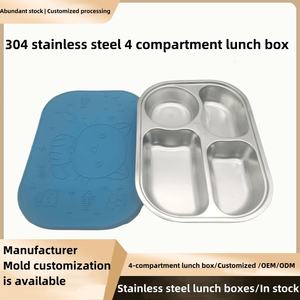 New design stainless steel silicone <b>lunch</b> <b>box</b> luxury <b>bento</b> <b>box</b> silicone leak-proof metal children's <b>lunch</b> <b>box</b> food container - Product Image 6