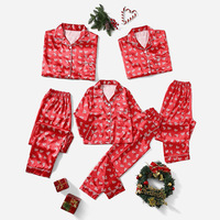 HOHO Weihnachts pyjamas Seiden satin 2 Stück Set Weihnachten Weihnachts pyjamas pjs Familie passende Weihnachts pyjamas