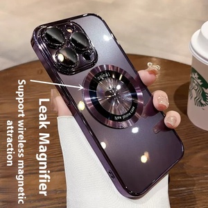 Cover posteriore in TPU trasparente placcato di lusso per <span class=keywords><strong>iPhone</strong></span> <span class=keywords><strong>13</strong></span> 16 <span class=keywords><strong>Pro</strong></span> Max elegante custodia magnetica per cellulare con pellicola protettiva - Product Image 1