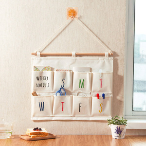Sac de rangement en tissu multicouche en coton et lin, organisateur mural pour la maison, le dortoir, la garde-robe, les vêtements et les accessoires - Product Image 3
