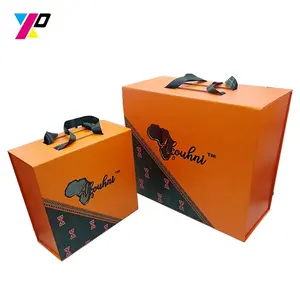 Wholesale custom luxury hair wig extension folding magnetic closure box hair storage packing empty box for hair products