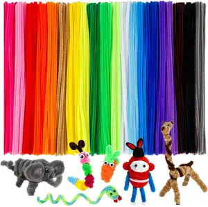 Atacado Artesanato Suprimentos Multi-Color Chenille Hastes para Arte e Artesanato Projetos Criativos DIY Decorações