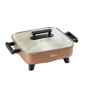 Olla eléctrica Midea de 6L cuadrada, antiadherente, con doble compartimento para cocinar en interiores - Product Image 1