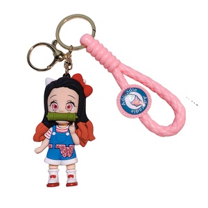 6 Estilos de Llaveros de PVC con Dibujos Animados de Demon Slayer, Figura de Anime de Goma Suave en 3D para Coche y Bolso - Product Image 1