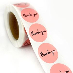 Envío Rápido, Personalizado, al por Mayor, 500 Piezas por Rollo, Etiquetas Adhesivas Redondas con Flores de Agradecimiento para Pequeñas Empresas - Product Image 1