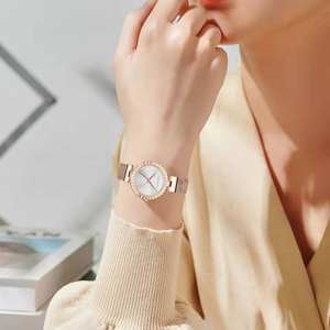 HANNAH MARTIN 1571 Montre étanche à quartz tendance avec mouvement japonais Montre bracelet en acier inoxydable simple et unique pour femme - Product Image 3