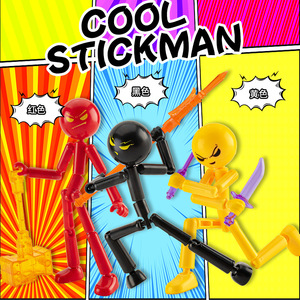 Articulated Stick Figure Doll 7.5*7.5*11cm <b>ABS</b> Material Assembly Required Unisex Role Playing Toy - Product Image 4