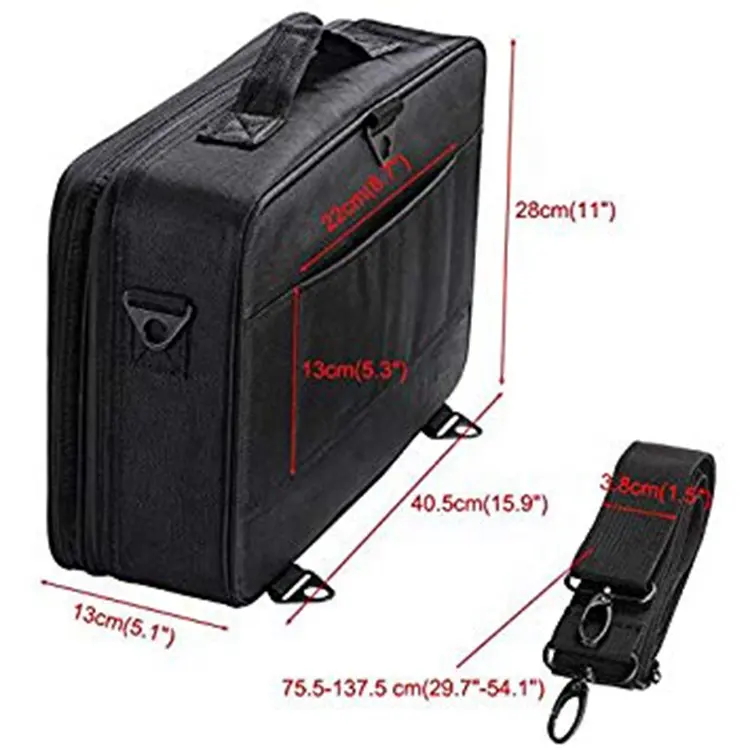 Custom Durable Professional 3 layer Makeup Case Travel Storage Case Sponge Padded Dividers EVA Cosmetic Bag