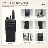 Radio portable Motorola R7a DMR VHF 136-174 MHz ou UHF 400-527 MHz, 64 canaux, IP68, sans clavier, pour la communication d'équipe commerciale