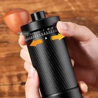 HIGHWIN penggiling kopi Manual, paduan aluminium tubuh penggiling kopi Manual pengaturan dapat disesuaikan dengan pegangan kayu Solid