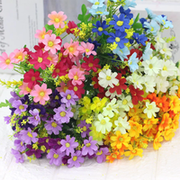Vente en gros de petites marguerites et d'orchidées papillon, décoration bohème légère pour jardin, maison, extérieur, bouquet de fleurs artificielles