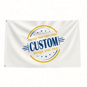 Banderas y Pancartas Personalizadas para Exteriores con Logotipo Redondo Blanco en Tela Premium de Impresión Digital con Cualquier Diseño - Product Image 2