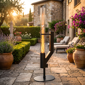 <span class=keywords><strong>Stufa</strong></span> <span class=keywords><strong>a</strong></span> Pellet per Patio dal Design Moderno, Riscaldatore Radiante con Colonna di Vetro per Uso Esterno in Giardino - Product Image 2