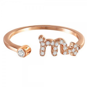 Di nuovo Modo Della Signora del Regalo di Fidanzamento In Oro Rosa 12 Costellazioni Aperto Del Polsino Dito Segno Zodiacale Anello Per Le Donne - Product Image 2