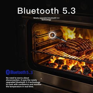 Thermomètre intelligent <span class=keywords><strong>sans</strong></span> <span class=keywords><strong>fil</strong></span> <span class=keywords><strong>Bluetooth</strong></span> 2025 pour barbecue et <span class=keywords><strong>viande</strong></span> avec application pour cuisine et four, en acier inoxydable 304, plage de -10°C à 100°C - Product Image 3