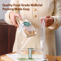 Sac de transport transparent à soufflets latéraux pour pâtisserie, sac en plastique pour boîte à gâteaux, emballage pour pâtisserie, café et dessert