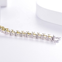Bracelet jonc de créateur en argent avec pierre jaune et diamants canaris pour femme et homme, bracelet d'amitié en cristal