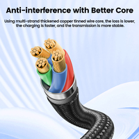 Cable Trenzado Resistente al Desgaste Toocki, Carga Rápida 3A, Chip Inteligente Integrado, USB-A a Tipo-C, Protección de Batería para el Uso Diario
