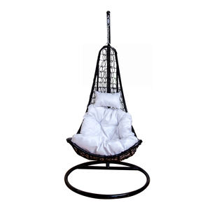 Venta al por mayor de encargo de alta calidad de diseño de moda Hotel jardín adulto marco de metal ratán Patio <span class=keywords><strong>colgante</strong></span> columpio <span class=keywords><strong>silla</strong></span> fría con soporte - Product Image 1