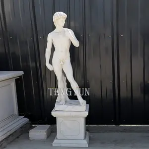 定制著名的希腊真人大小罗马人物雕塑白色大理石大卫雕像待售