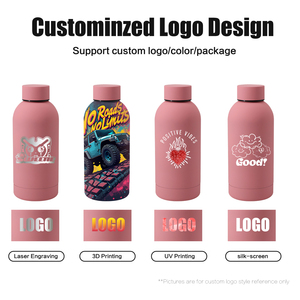 Bottiglie d'acqua in gomma smerigliata verde menta 350ml a prova di perdite thermos con coperchio avvitato Logo personalizzato 3D 5D <span class=keywords><strong>UV</strong></span> stampa semplice tazze - Product Image 4
