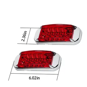 12V 24V Amber/Red Chrome 16 LED Truck Side Sign Light Indicator Truck Taillights Are Suitable For Truck Trailer Tractors