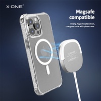 Coque de téléphone magnétique antichoc X-ONE Dropguard Pro hybride TPU PC transparente cristalline pour iPhone 17 16 15 Pro Max, anti-jaunissement
