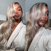 Perruque brésilienne HD en cheveux humains naturels, densité 210%, blonde claire, avec baby hair, vente en gros, fournisseur de perruques Full Lace