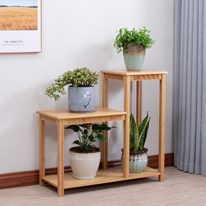 Estante de almacenamiento de bambú de estilo chino, estante de almacenamiento de varias capas para plantas de interior, bonsái, pecera, mueble lateral para TV, 33x33x50, 75, 100 Cm - Product Image 3