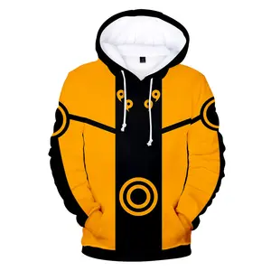 Factory Cross Border Trend Naruto Digital Print 3d Hooded Long Sleeve Sweatshirt for Men