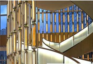 Paravent décoratif pliable en verre avec éclairage LED, structure en métal doré Art Déco, pour chambre d'hôtel, parois <span class=keywords><strong>de</strong></span> séparation, intimité, 3 panneaux - Product Image 5