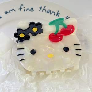 Miel flor dibujos animados lindo <span class=keywords><strong>Hawaiano</strong></span> Hello Cat Clip piel negra ácido acético pinza para el pelo dulce niña niños - Product Image 4