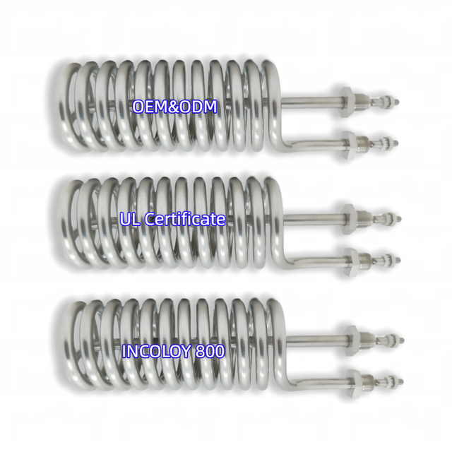 INCOLOY 800 Electric Coil Heater Stainless Steel Heating Element for Water Boiler 220V Electric Water Heater Heating UL Heater