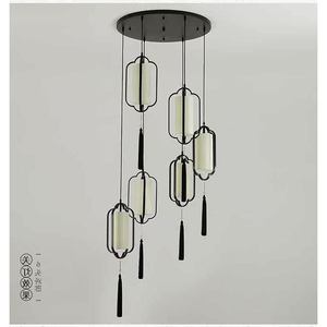 Lampe suspendue de style chinois moderne, abat-jour en fer, éclairage de balcon à tête unique - Product Image 4
