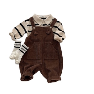 Salopette en coton tricoté respirante style vintage coréen pour bébés et jeunes enfants, personnalisable - Product Image 2