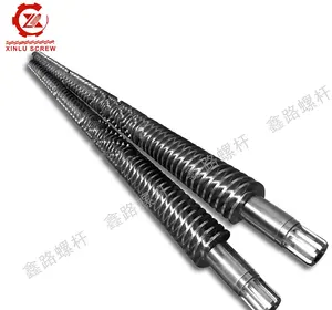 XINLU fábrica 51/105 55/120 65/132 80/156 92/188 tornillo doble cónico y barril para máquina extrusora de gránulos de PVC