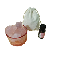 Ensemble de coupelles diffuseurs en pierre de cristal naturel brut, écologiques, faits à la main, pour aromathérapie sans flamme, huiles essentielles, décoration intérieure, UV