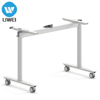 Table de formation pliante en bois moderne LIWEI avec mécanisme de rabat multifonctionnel pour les réunions de bureau et les salles de conférence