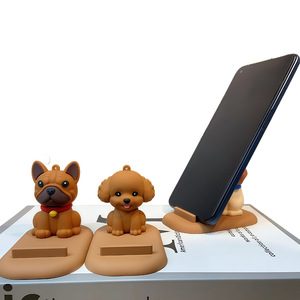 Soporte de Escritorio Creativo para Teléfono con Diseño de Cachorro de Dibujos Animados, de PVC y Goma Suave, Portátil, Adorno Bonito para Escritorio, Regalo de Comercio Exterior - Product Image 1