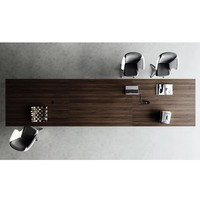 Grande table de conférence moderne en bois avec panneau mélaminé pour bureau, école, hôpital, design luxueux, prise électrique, forme carrée