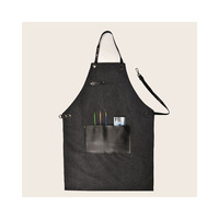 Ceinture bavoir en cuir poche tablier barista barman barbecue chef serveur uniforme