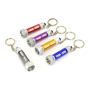 Custom Logo Aluminum UV LED Flashlight Mini 5-LED Portable Keychain with Lanyard for Promotional Use