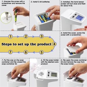 Dispenser Automatico di <span class=keywords><strong>Sapone</strong></span> Liquido da 350ml con Sensore a Infrarossi in ABS, Erogatore Senza Contatto per <span class=keywords><strong>Bagno</strong></span> e Cucina, Ideale per Hotel - Product Image 2