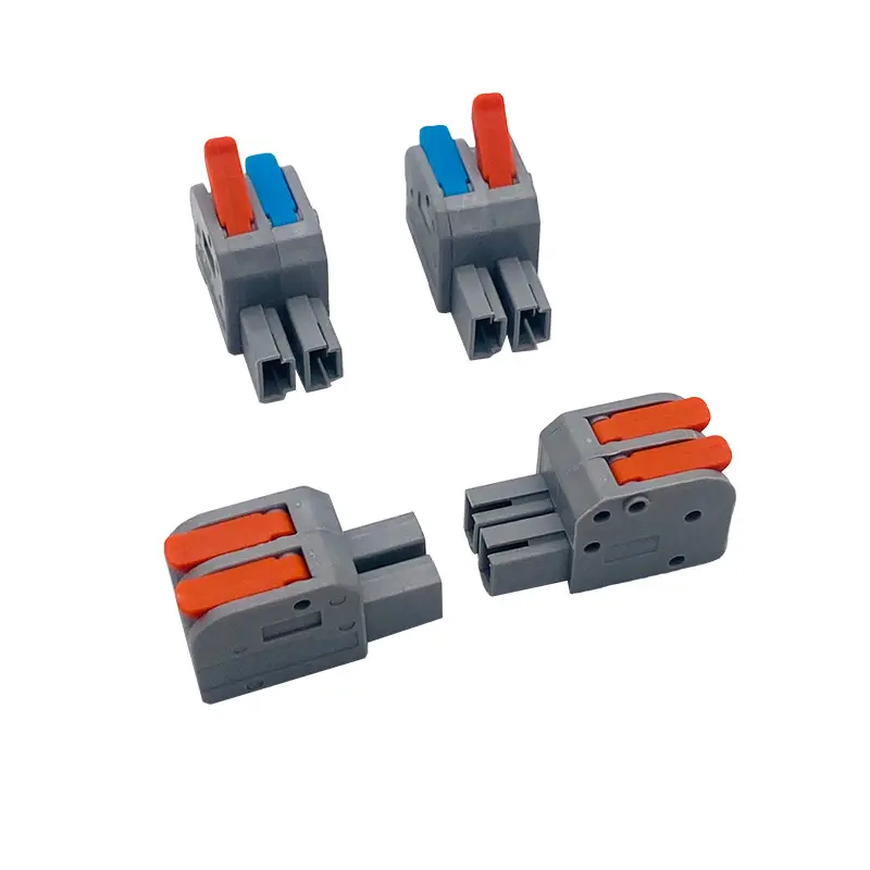 Hot Selling No Welding No Screws Quick Connecting Cable Clamp Terminal Block Male Female Wire Connector 2 To 2